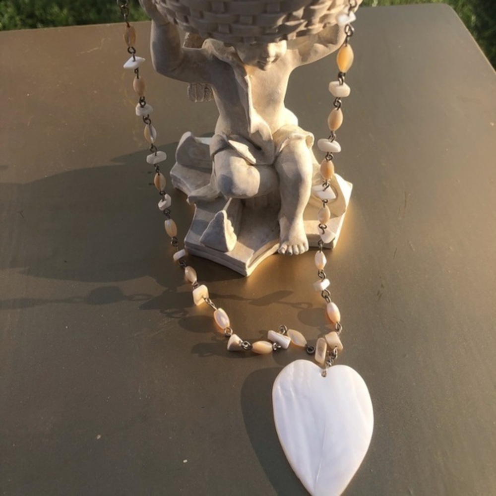 Vintage shell heart necklace